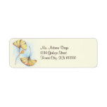 Golden Autumn Ginkgo Leaves Label