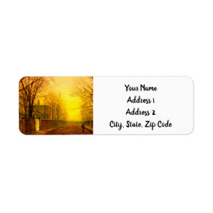 Golden Autumn John Atkinson Grimshaw Label