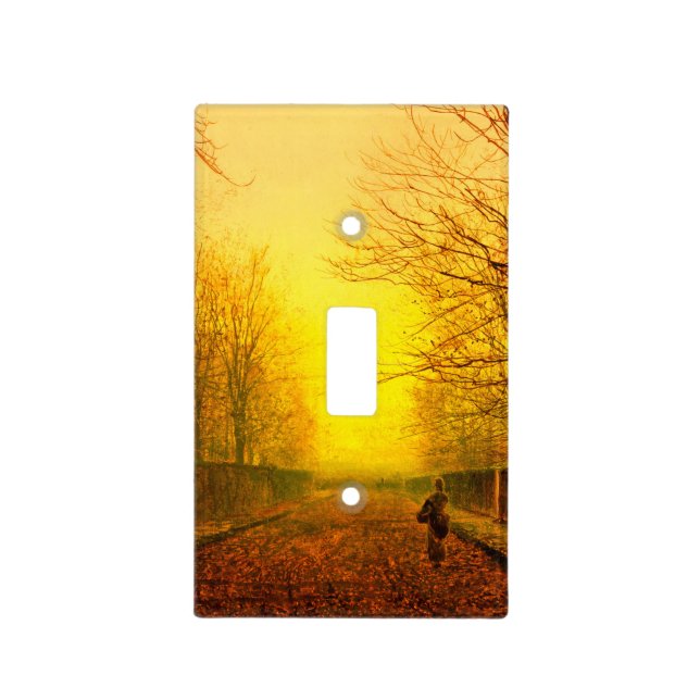 Golden Autumn John Atkinson Grimshaw Light Switch Cover (Front)
