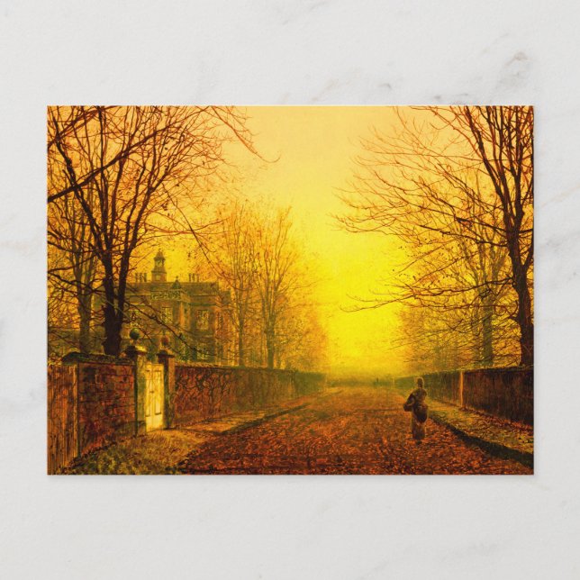 Golden Autumn John Atkinson Grimshaw Postcard (Front)