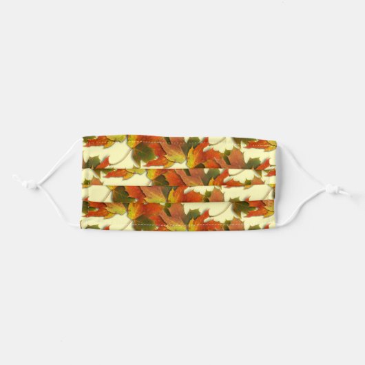 Golden Autumn Leaves Adult Cloth Face Mask (Front, Folded)