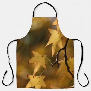 Golden Autumn Leaves Christmas Gift Apron