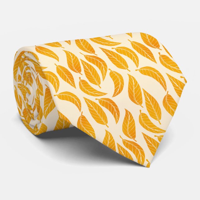 Golden Autumn Leaves Neck Tie (Rolled)