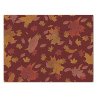Golden Autumn Leaves on Custom Red Color