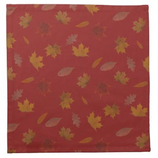 Golden Autumn Leaves on Red Custom Color