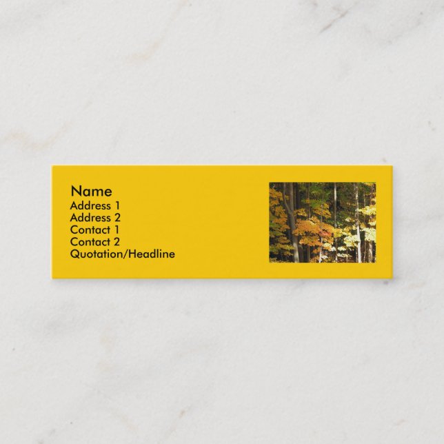 Golden Autumn Maples Mini Business Card (Front)