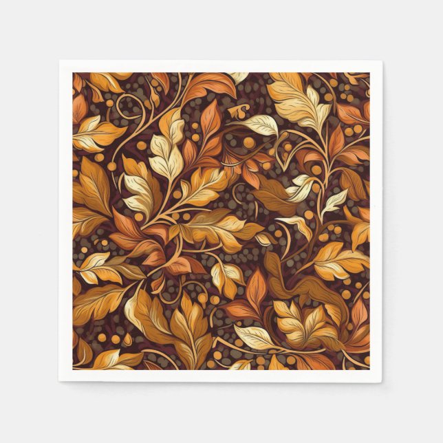 Golden Autumn Paper  Napkins (Front)