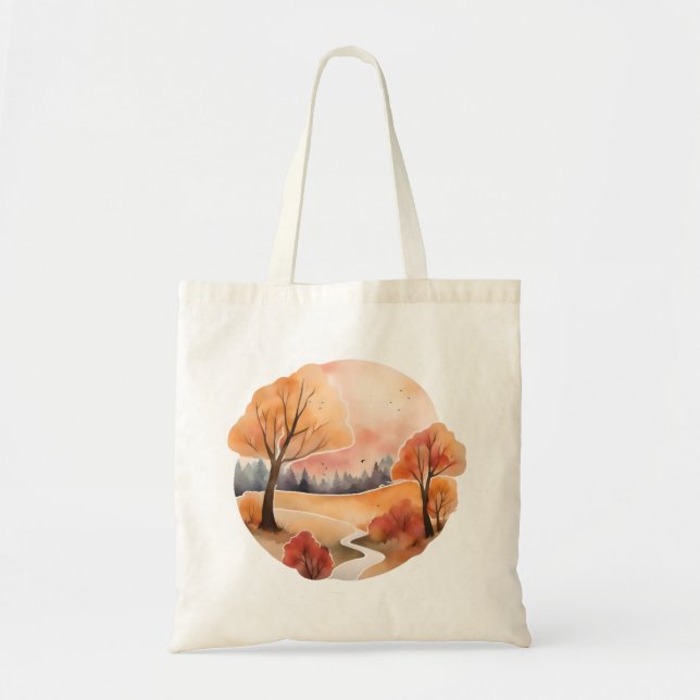 Golden Autumn Pathway Tote Bag (Front)
