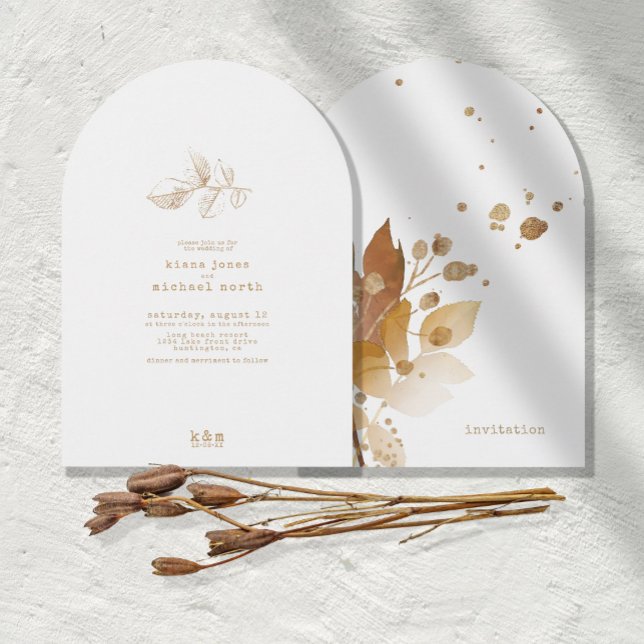 Golden Autumn Splash Wedding Arch ID655 Invitation (Creator Uploaded)