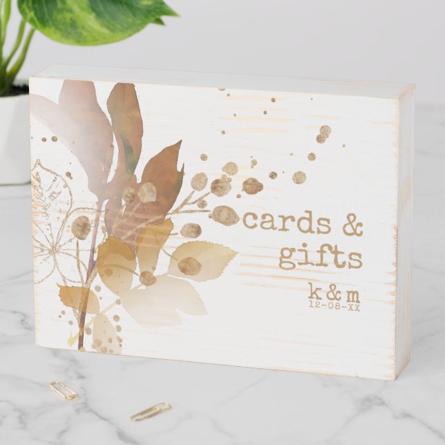 Golden Autumn Splash Wedding Cards & Gifts ID655 Wooden Box Sign (In Situ Horizontal)