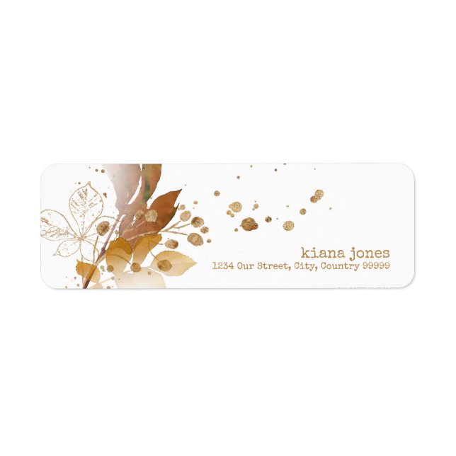 Golden Autumn Splash Wedding ID655 Label (Front)