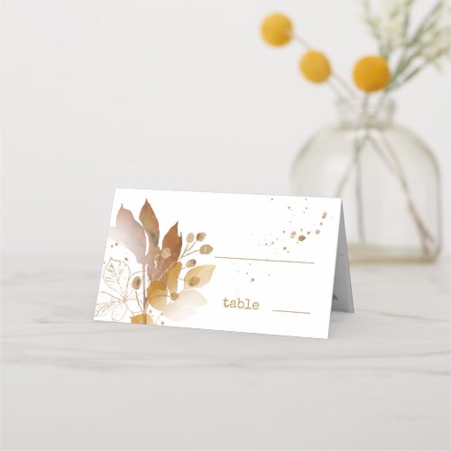 Golden Autumn Splash Wedding ID655 Place Card