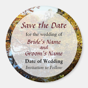Golden Autumn Trees Save the Date Magnet