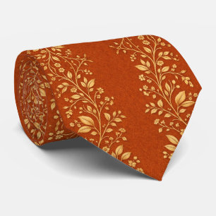 Golden Autumn Vine Elegance Neck Tie