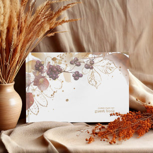 Golden Autumn Wedding Berries ID655 Guest Book