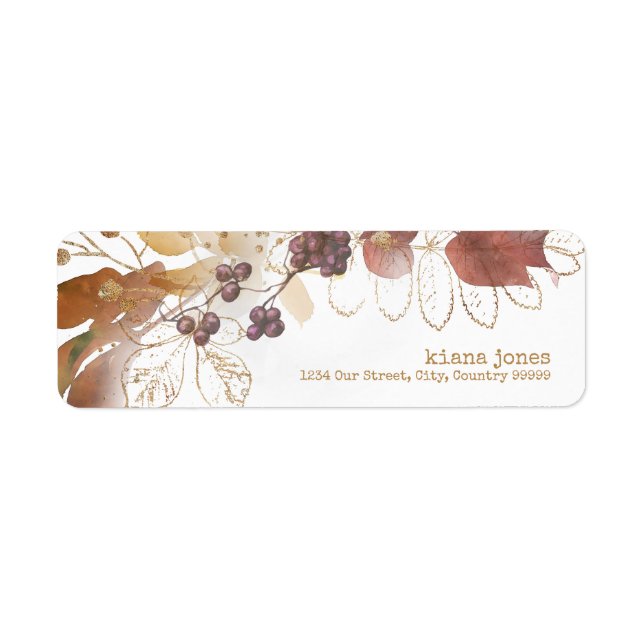 Golden Autumn Wedding Berries ID655 Label (Front)
