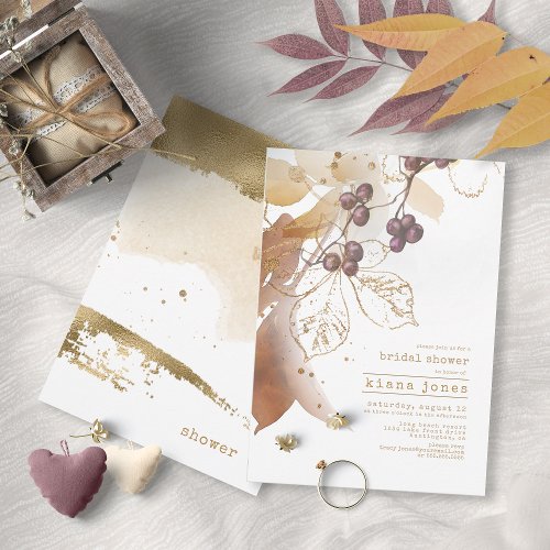 Golden Autumn Wedding Bridal Shower ID655 Invitation