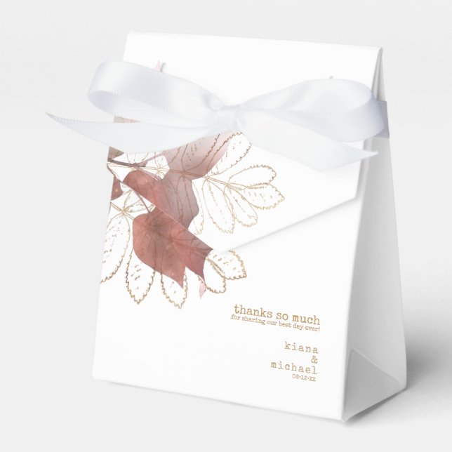 Golden Autumn Wedding ID655 Favor Boxes (Front Side)