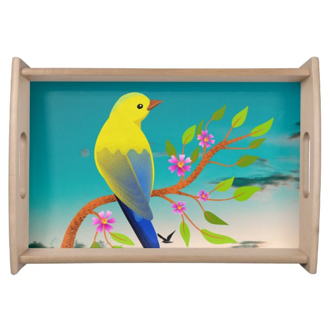 Golden Azure Perch Serving Tray (Front)