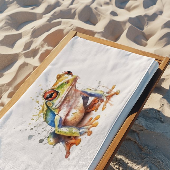Golden Azure Tree Frog Bath Towel (Creator Uploaded)