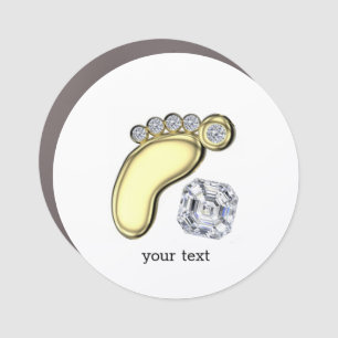 Golden Baby Foot Car Magnet