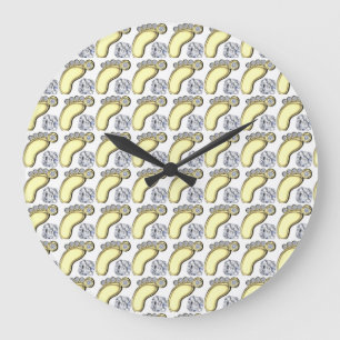 Golden Baby Foot Large Clock