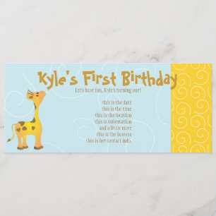 Golden Baby Giraffe Invitation