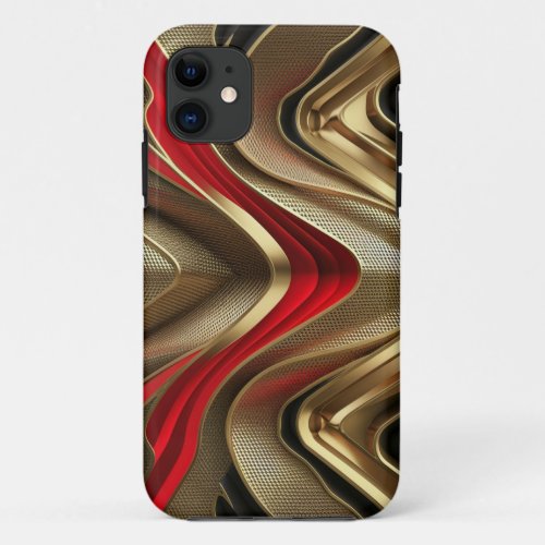 Golden Back And Red Pattern iPhone 11 Case