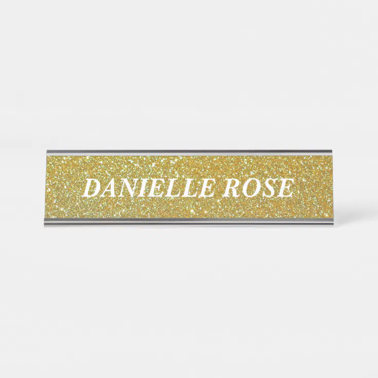 Golden Background Design Desk Name Plate | Zazzle