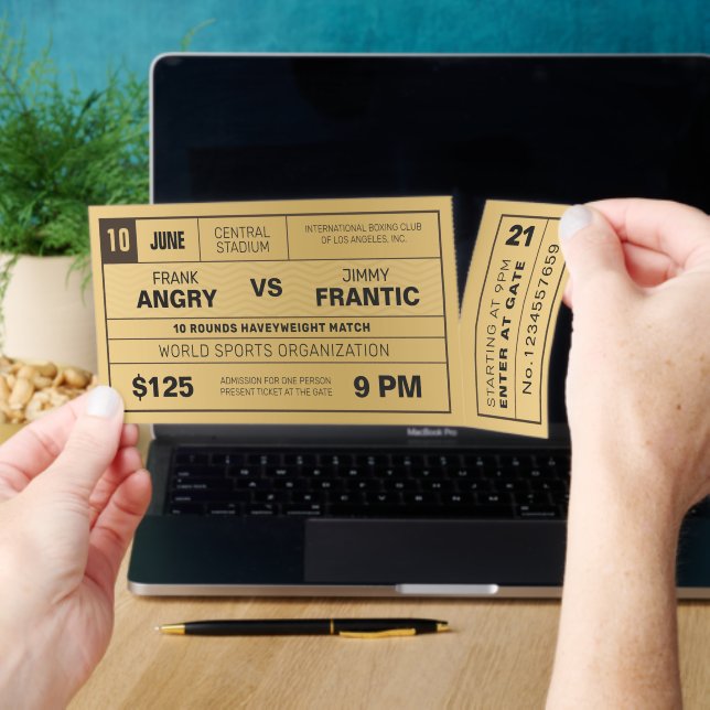 Golden Background Sporting Events Raffle Tickets (Insitu (HandHeld))