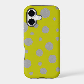 Golden Background with Silver Polka Dots iPhone 17 Case
