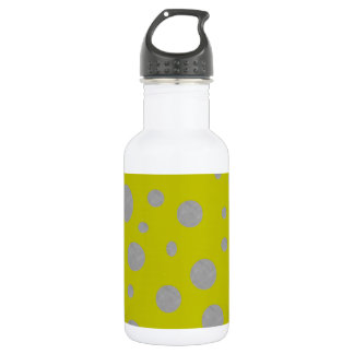 Golden Background with Silver Polka Dots Stainless Steel Water Bottle