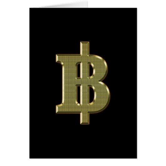 GOLDEN BAHT SIGN ฿ Thai Money Currency ฿ (Front)