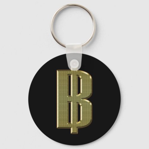 GOLDEN BAHT SIGN  Thai Money Currency  Keychain