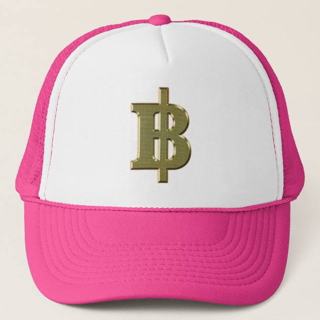 GOLDEN BAHT SIGN ฿ Thai Money Currency ฿ Trucker Hat (Front)