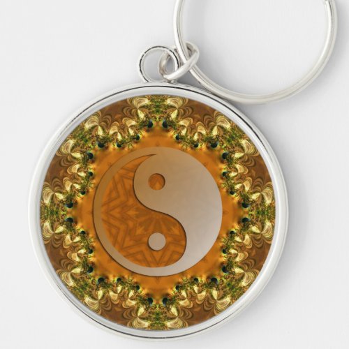 Golden Balance Yin Yang Keychain