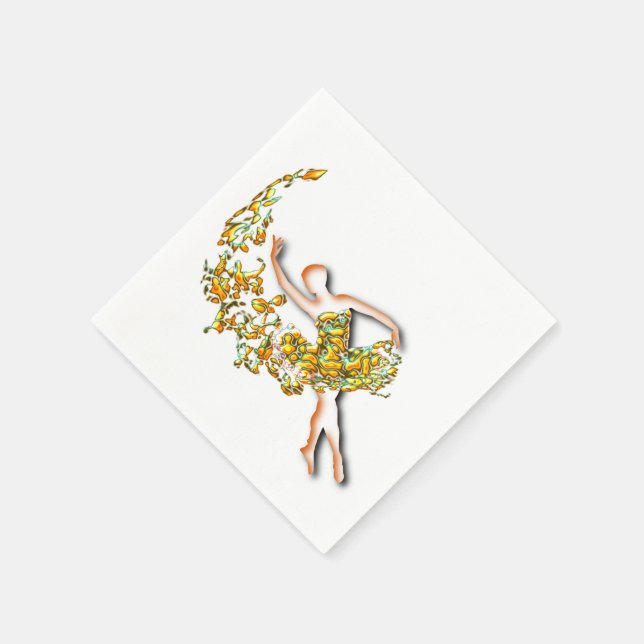 Golden Ballerina Napkins (Corner)
