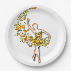 Golden Ballerina Paper Plates