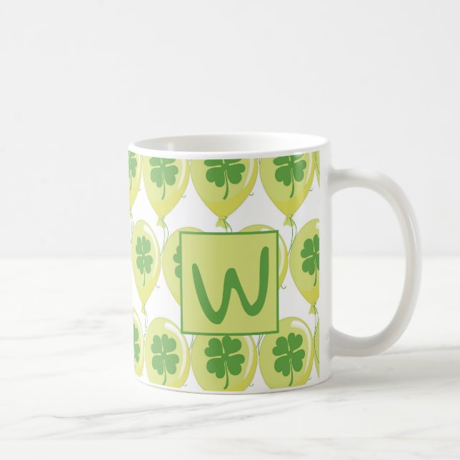 Golden Balloons Four leaf clovers Coffee Mug (Right)