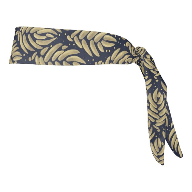 Golden Banana Leaf Pattern Headband, Moisture Abso Tie Headband (Rotate 90)