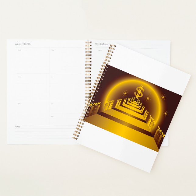Golden Bank Corridor Glowing Dollar Finance  Planner (Creator Uploaded)