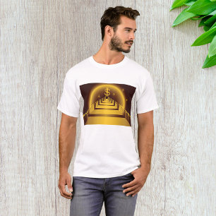 Golden Bank Corridor Glowing Dollar Finance T-Shirt