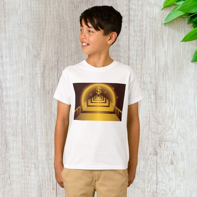 Golden Bank Corridor Glowing Dollar Finance  T-Shirt (Creator Uploaded)