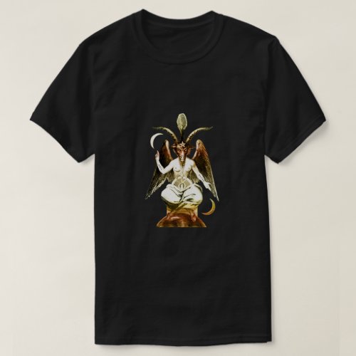 Golden Baphomet goat Satanic goat T_Shirt