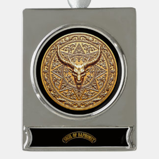 Golden Baphomet Sigil Silver Plated Banner Ornament