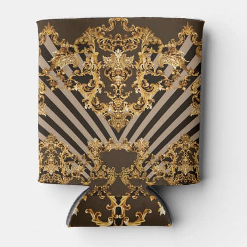 Golden baroque geometric pattern design can cooler