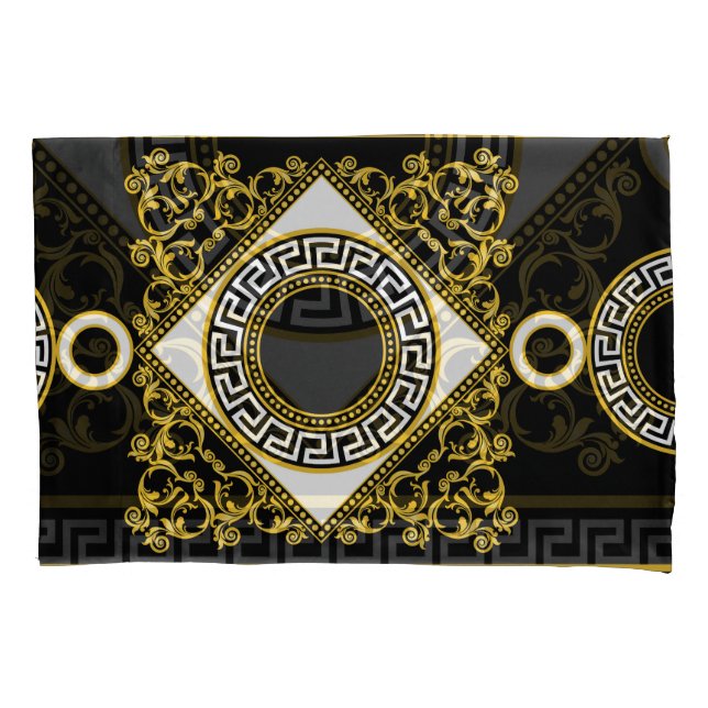 Golden Baroque: Greek Black Border Pillow Case (Front)