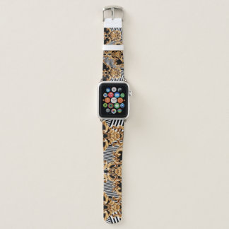 Golden baroque, intricate ornament design. apple watch band