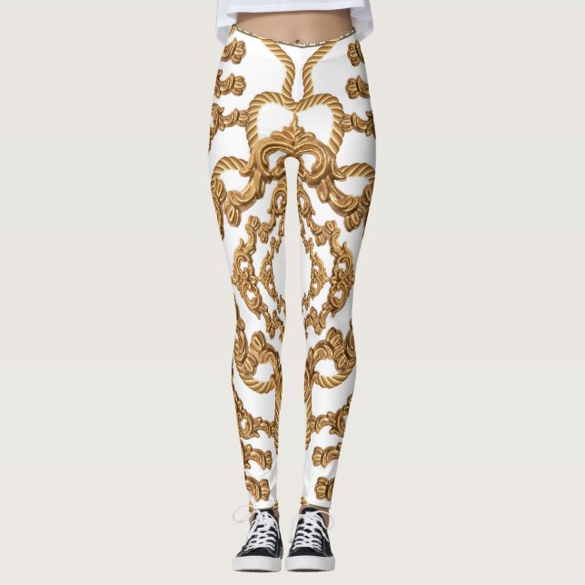 Golden Baroque: Luxurious Ornament Design. Leggings (Front)