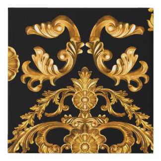 Golden Baroque, Ornamental Elements. Faux Canvas Print